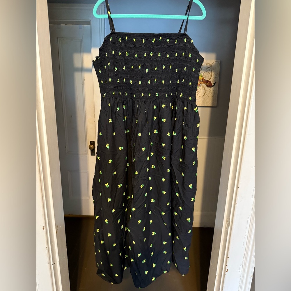 A New Day Black Maxi Dress With Lemon Print